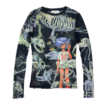Dream Tattoo Mesh Top 'Black'