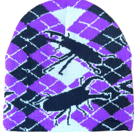 Stag Beetle Argyle Beanie (Purple)