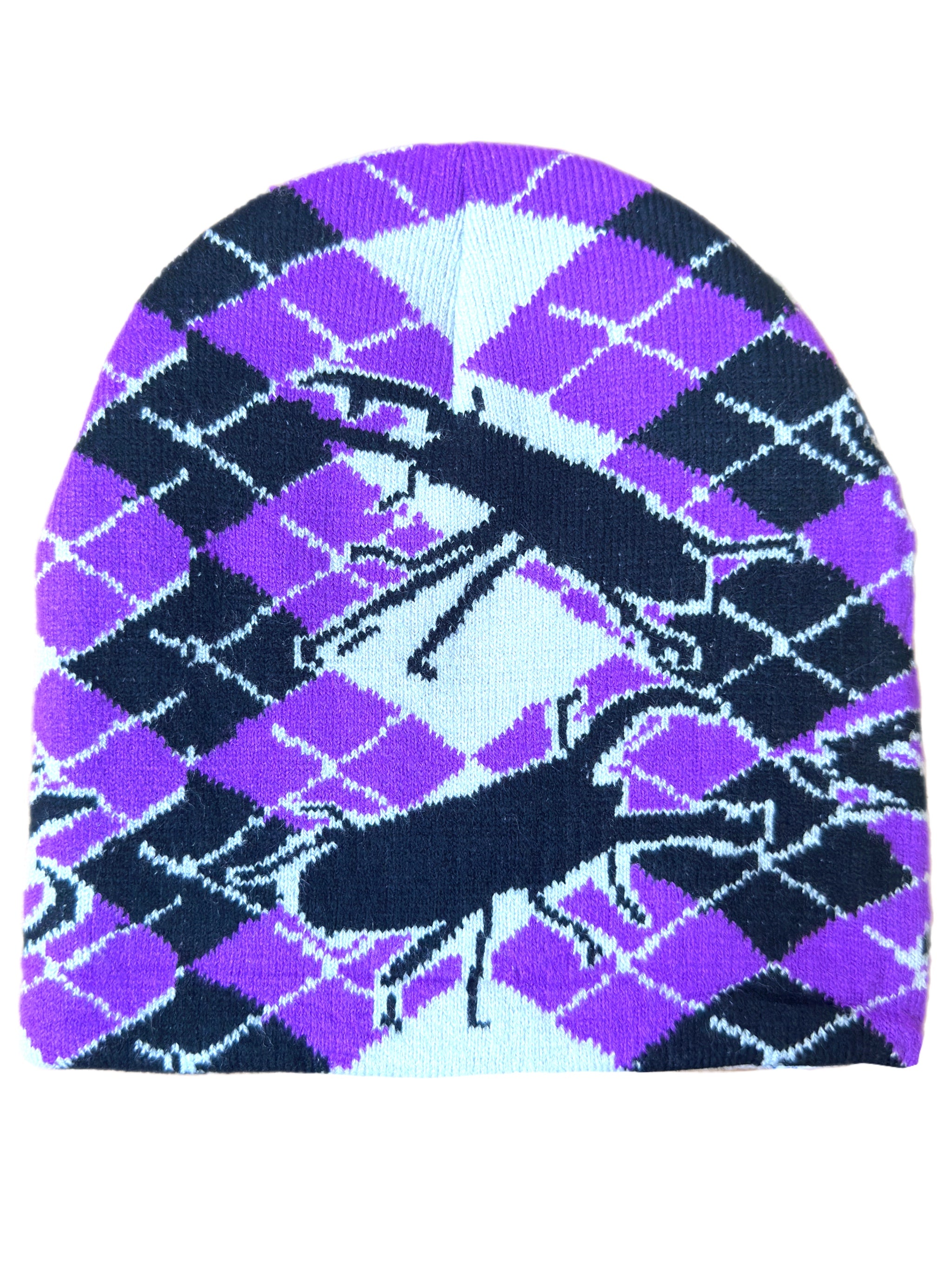 Stag Beetle Argyle Beanie (Purple)