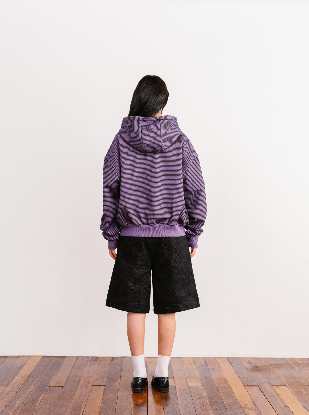 Y004225 Thin Stripe Hoodie (Purple)