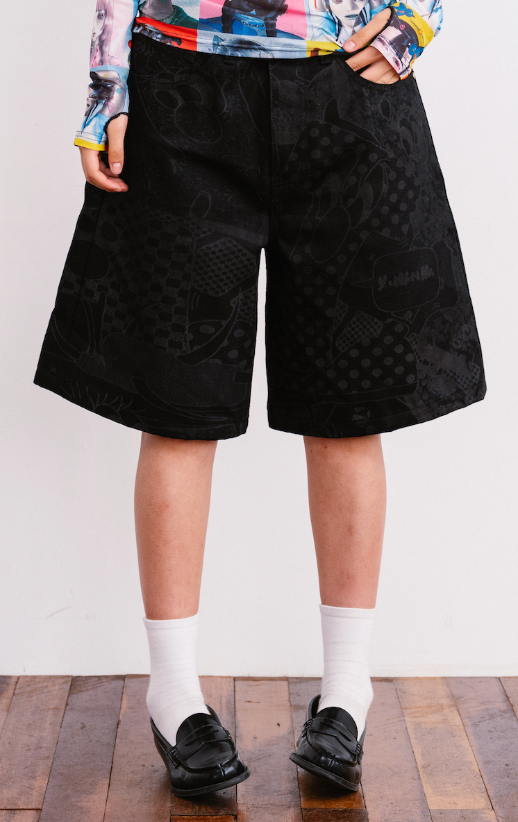 Y004325 Aki Denim Shorts (Monochrome)