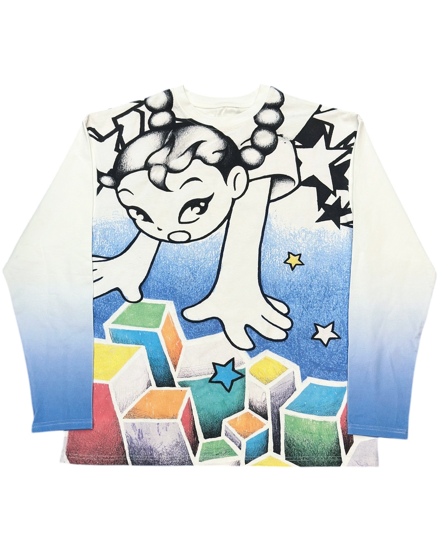 トップス yumin ha Falling Star Long Sleeve Y002625 Falling Star (Blue) Long Sleeve – Yumin Ha