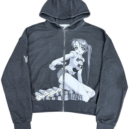 Y004125 Thin Stripe Hoodie (Monochrome)