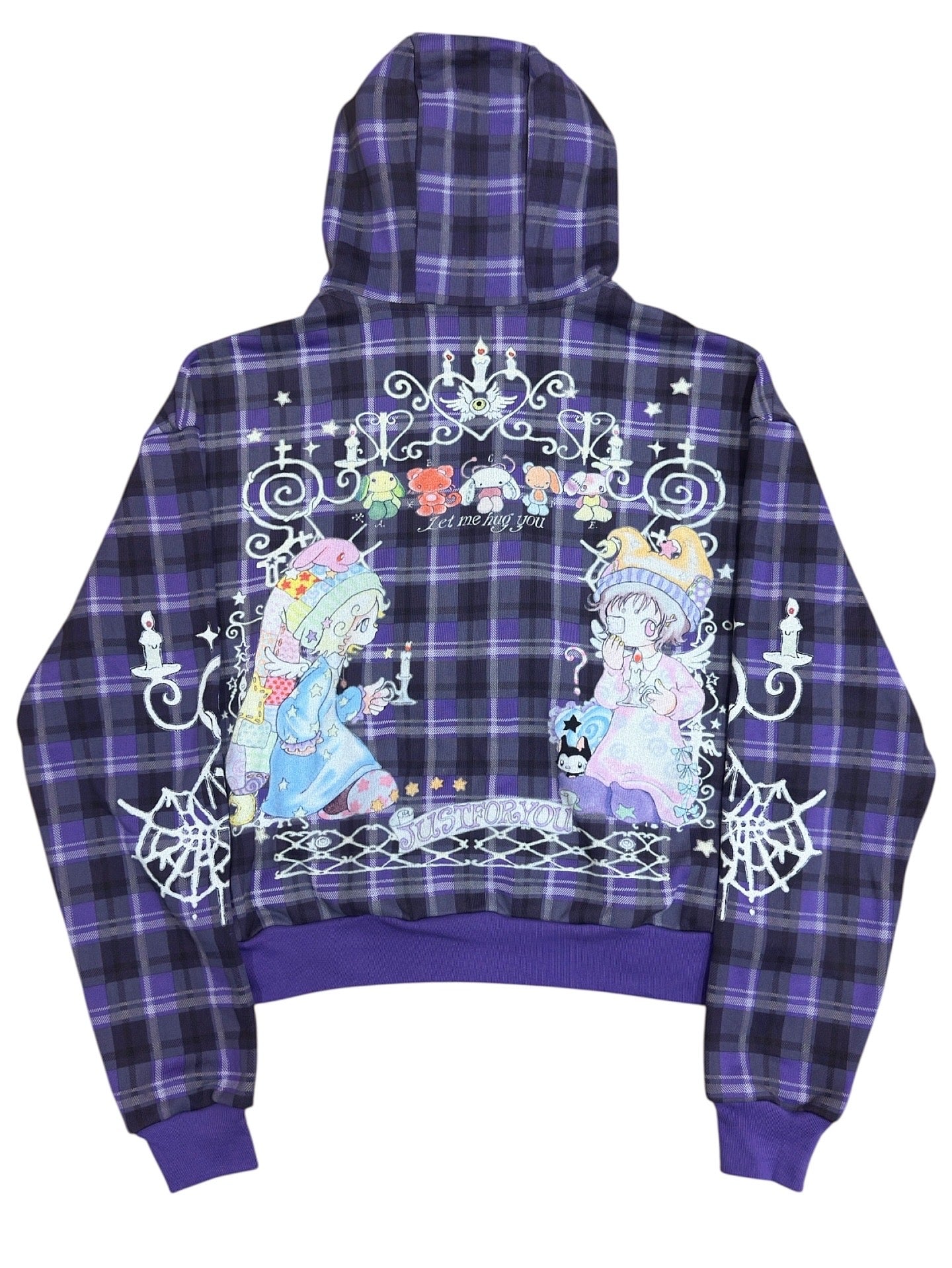 Y004825 ‘Sleep Angels’ Full Zip Plaid Hoodie