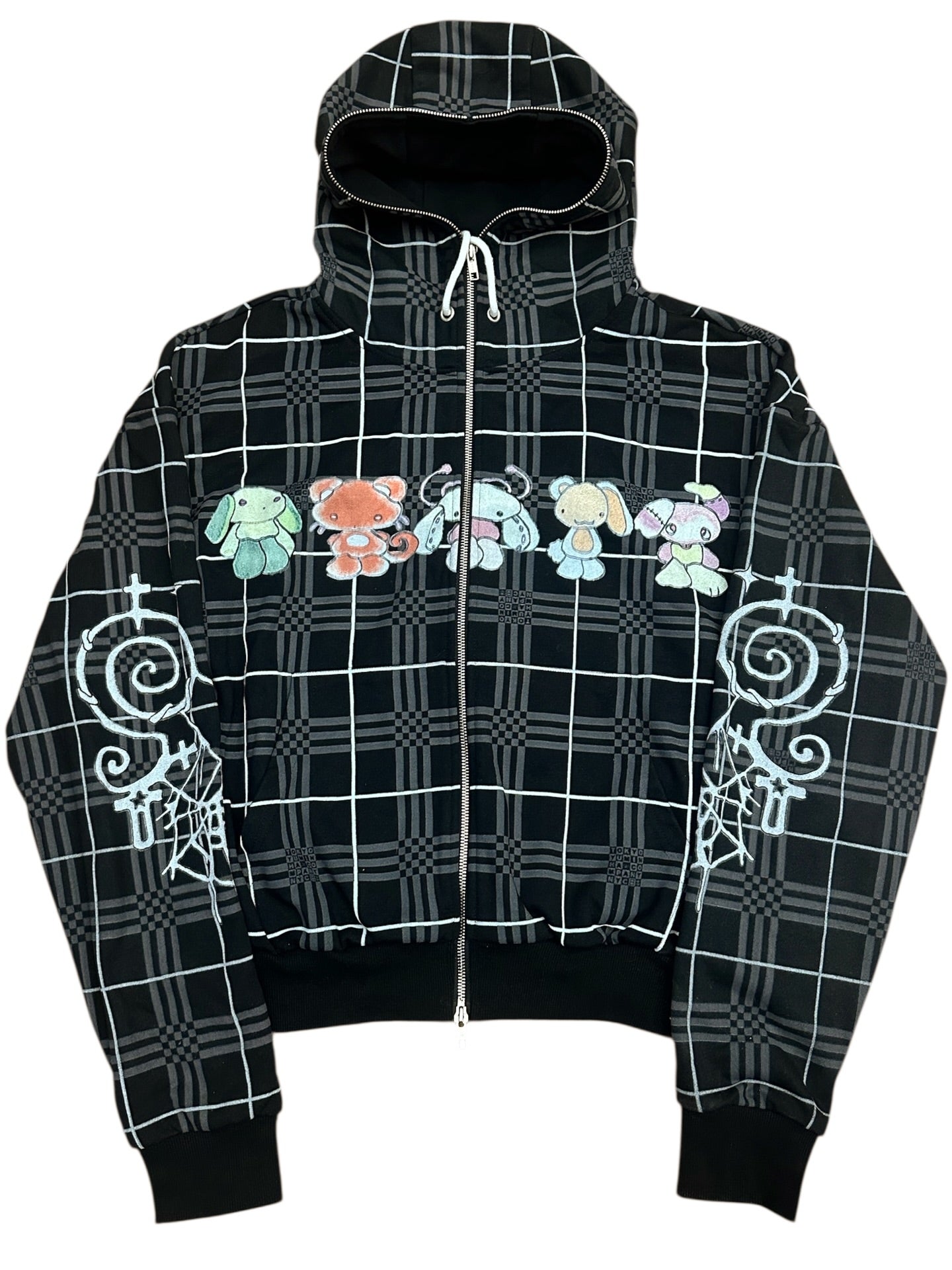 Tokyo Plaid Sleep Angels Hoodie, front
