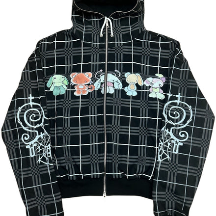 Tokyo Plaid Sleep Angels Hoodie, front