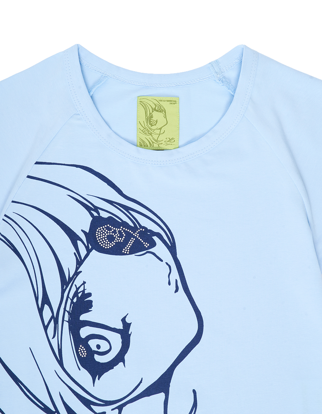 Rhinestone Baby Tee (Sky)