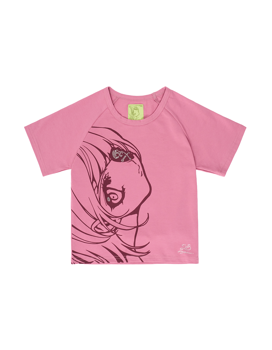Rhinestone Baby Tee (Crimson)