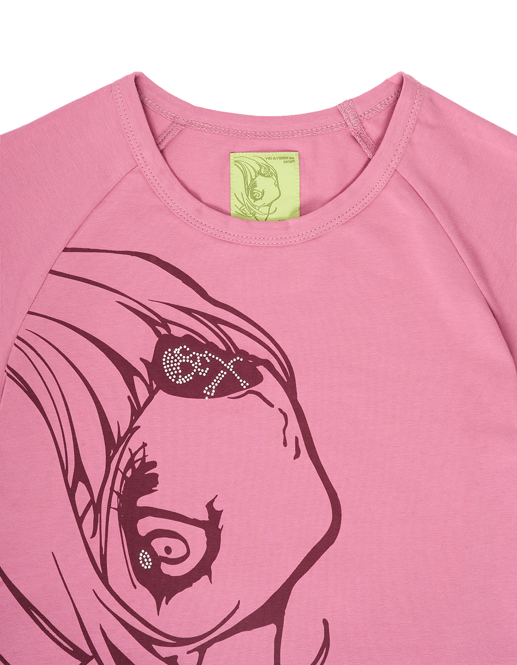 Rhinestone Baby Tee (Crimson)